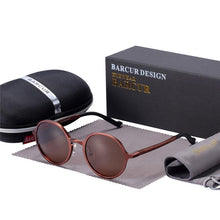 Load image into Gallery viewer, Round Luxury Polarized Universal Retro Modern Sunglasses With High Quality Metal Frame And UV400 Protection
