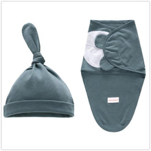 将图片加载到图库查看器，Baby Swaddle Blanket With Cap For Newborn Wrap Cotton Swaddling Bag Baby Envelope Sleep sack  Blanket .
