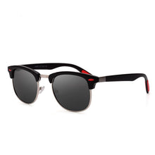 将图片加载到图库查看器，Popular Retro New Polarized Men's Sunglasses UV400 Square Half Metal Frame  Ladies Sunglasses Brand Design Glasses Driving Sunglasses
