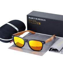 将图片加载到图库查看器，Luxury Handmade Polarized Handmade Bamboo Wood Universal Sunglasses In Zebra Wood Style  Vintage Wooden Frame Male Driving Sun Glasses Shades Gafas With Box and UV400Protection
