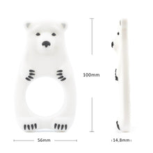 Load image into Gallery viewer, Baby Teethers Cartoon Animal Baby Teething Toy Penguin Silicone Teether Unicorn Pendant Raccoon Accessories
