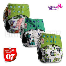 将图片加载到图库查看器，Modern Luxury Printed Washable Real Cloth Pocket Nappy,3 nappies/diapers Set For Girls and Boys Baby In Elegant Style
