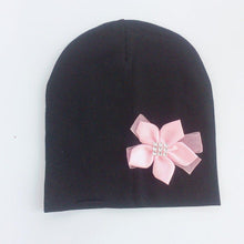 Load image into Gallery viewer, Modern Elegant Baby Girl Hat Cap With Bow and Dots Cotton Flower Beanie for Girls Butterfly Knot
