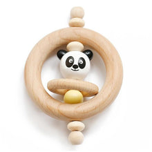 Load image into Gallery viewer, Modern Wooden Rattle Beech Bear Hand Teething Wooden Ring Baby Rattles Play Educational Toys For Kids
