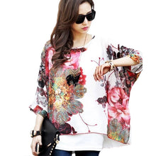 Load image into Gallery viewer, Summer Dress New Arrival 2018 Flower Print Bohemian Dress Plus Size 4XL 5XL 6XL European Style Women's Casual Chiffon Dresses
