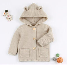 Load image into Gallery viewer, Modern Winter Warm Knit Cardigan Long Sleeve Hooded Sweaters for Newborn Infant Jacket And Coat Combination Clotes
