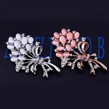 Load image into Gallery viewer, Hot Selling Fashionable Opal Stone Flower Brooch Pin Beautiful Rhinestone Clothes Accessories Women's Corsage Birthday Gifts
