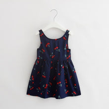 将图片加载到图库查看器，Luxury Modern Summer Girl Dress Children Kids Cherry Dress V-Back Dress Baby Cotton Kids Vest halter dress For Girls
