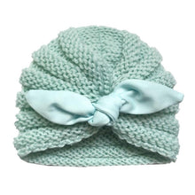 Load image into Gallery viewer, Handmade Knitted Winter Baby Hat for Girls Candy Color Enfant Baby Beanie Turban Hats Newborn Baby Cap
