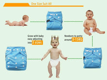将图片加载到图库查看器，Modern Luxury Printed Washable Real Cloth Pocket Nappy,3 nappies/diapers Set For Girls and Boys Baby In Elegant Style
