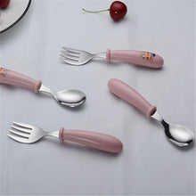 Load image into Gallery viewer, Baby Gadgets Tableware Set Children Utensil Stainless Steel Toddler Dinnerware Cutlery Cartoon Infant Food Feeding Spoon and Fork
