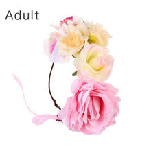 将图片加载到图库查看器，Luxury Handamde Mommy and Baby  Flower Headband Large Flower Crown Mother Kids Flowers  Headwear For Celebration
