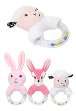 将图片加载到图库查看器，Modern Luxury Baby Rattle Toys Rabbit Plush Baby Cartoon Bed Toys for Newborn Educational Toy Rabbit Bear Hand Bells For Kids and Baby
