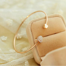 将图片加载到图库查看器，New Fashion Adjustable Stainless Steel Crystal Double Heart Bow Cuff Opening Bracelet For Women Jewelry Gift
