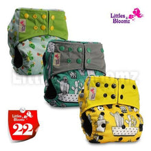 将图片加载到图库查看器，Modern Luxury Printed Washable Real Cloth Pocket Nappy,3 nappies/diapers Set For Girls and Boys Baby In Elegant Style
