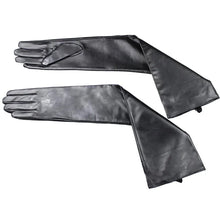 将图片加载到图库查看器，Long Sheepskin Gloves Women's Genuine Leather 58cm Length Sleeve Velvet Lining Keeps Warm in Autumn and Winter

