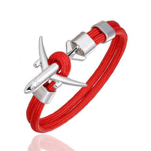 将图片加载到图库查看器，Luxury Plane Bracelets For Men and Women Charm Survival Rope Chain Paracord Bracelet Metal Airplane Hooks Summer Style
