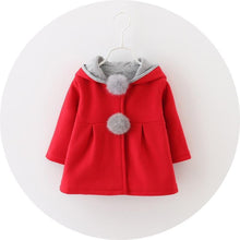 Load image into Gallery viewer, Baby Girls Coat Winter Spring Baby Girls Princess Coat Jacket Rabbit Ear Hoodie Casual Outerwear For Girl Infants Clothing Jacket Luxury Style
