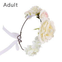 将图片加载到图库查看器，Luxury Handamde Mommy and Baby  Flower Headband Large Flower Crown Mother Kids Flowers  Headwear For Celebration
