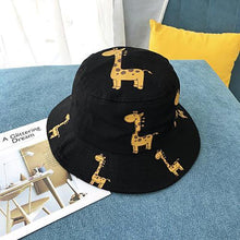 Load image into Gallery viewer, Modern Children's Bucket Hats Cartoon giraffe Sun Hat Girls Boys Outdoor Beach Hat Camping Fishing Cap For Girls and Boys
