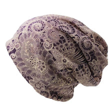 Load image into Gallery viewer, New Casual Adult Women Hat Polyester Floral Autumn Cap Scarf  Ladies Fashion Beanies Design Skullies For Women's Hats
