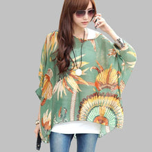 Load image into Gallery viewer, 4XL Plus Size Women Clothing 2018 Summer Blouses New Arrival Beach Cover-ups European Style Women's Casual Chiffon Tops Shirts
