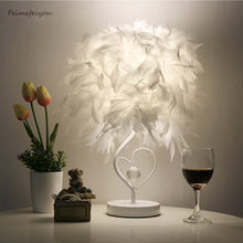 Load image into Gallery viewer, STEVVEX Reading Room Luxury Interesting Decor Heart Shape Feather Crystal Lamp Table Lamp for bedroom Light art decor home planetarium
