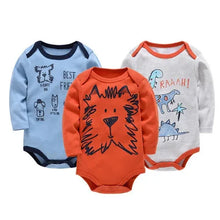 将图片加载到图库查看器，3/6 PCS Kavkas Cotton Baby Bodysuit Long Sleeve Set for Newborn Boys &amp; Girls 0–12 Months
