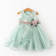 将图片加载到图库查看器，Luxury Modern Flower Newborn Baby Dress New Summer Cute Baby Girls Clothes Tulle Lace Infant Party Clothing Dress For Girls
