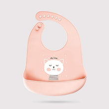 Load image into Gallery viewer, Bibs Waterproof Silicone Feeding Baby Saliva Towel Newborn Cartoon Aprons Baby Bibs Adjustable
