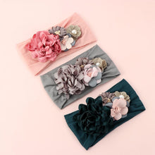 Load image into Gallery viewer, Luxury Handamde Pearl Baby Kids Fashion Headbands Nylon Flower Girl Hairband Pearl Turban Soft Bow
