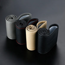将图片加载到图库查看器，Braid On Steering Wheel Car Steering Wheel Cover With Needles and Thread Artificial leather Diameter 38cm Auto Car Accessories
