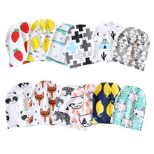 Load image into Gallery viewer, New Cotton Baby Cartoon Print Newborn Hat Elastic Toddler Infant Cap For Girls and Boys Kids
