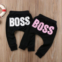 将图片加载到图库查看器，Modern Printed Baby Letter BOSS Pants Cotton Baby Pants / Casual Trousers for Boy and Girl Clothes
