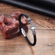 Load image into Gallery viewer, Modern Design Popular Black Leather Anchor Luxury Bracelet For Men Stainless Steel Leather Bracelet Elegant And Couple Bracelet
