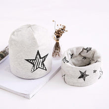 Load image into Gallery viewer, Star Print Cotton Hat And Scarf  Baby Beanie Kids Caps Children's Accessories For Boys and Girls
