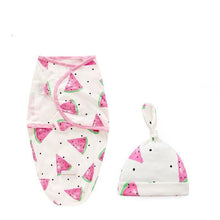 将图片加载到图库查看器，Baby Swaddle Blanket With Cap For Newborn Wrap Cotton Swaddling Bag Baby Envelope Sleep sack  Blanket .
