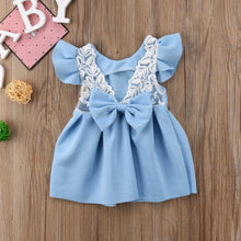 将图片加载到图库查看器，Luxury Modern Elegant Baby Girl Tops Bow Dresses Lace Ball Gown Tutu Party Dress Sundress Baby Girls Princess Clothing Style
