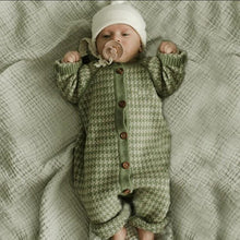 Load image into Gallery viewer, Knitted Newborn Baby Clothes Cotton Baby Romper With Plaid Hat Infant Toddler Jumpsuit For Girls And Boys
