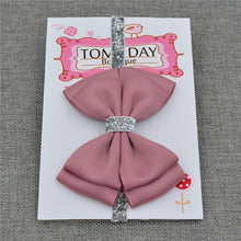 Load image into Gallery viewer, Luxury New Baby Hair Bow Flower Headband Silver Ribbon Hair Band Handmade Hair Accessories Bow for Children
