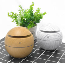 将图片加载到图库查看器，Mini Air Humidifier Ultrasonic USB Aroma Wood Grain LED Night Light  Electric Essential Oil  Diffuser Aromatherapy Home
