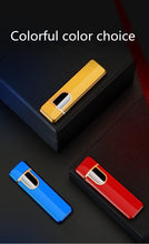 将图片加载到图库查看器，Luxury Modern USB Charging Electronic Lighter Windproof Slim Man Colorful Cigarette Lighter WIth Touch Sensor And Dragon Gravure Excellent for Gift
