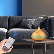 Load image into Gallery viewer, 550ml Aroma Air Humidifier Essential Oil Diffuser  Aromatherapy Electric Ultrasonic cool Mist Maker for Office Home Bedroom Living Room Study Yoga Spa - Wood Grain, 7 Colors LED Light
