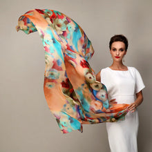 Load image into Gallery viewer, 2016 Winter Fashion Women's Scarf Hot Sale Mulberry Silk Scarves Shawl Female Long Silk Scarf Blue and Coffee 180*110cm
