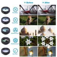 Load image into Gallery viewer, APEXEL 10in1 Phone Camera Lens Kit Fisheye Wide Angle Telescope Macro Mobile Lenses For iPhone Samsung Redmi 7 Huawei Cell Phone
