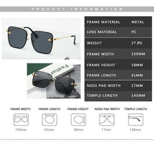Load image into Gallery viewer, New Fashion Lady Oversize Rimless Square Bee Sunglasses For Women  With Small Bee Glasses Design Gradient Sunglasses With UV400
