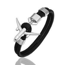 将图片加载到图库查看器，Luxury Plane Bracelets For Men and Women Charm Survival Rope Chain Paracord Bracelet Metal Airplane Hooks Summer Style
