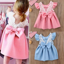 将图片加载到图库查看器，Luxury Modern Elegant Baby Girl Tops Bow Dresses Lace Ball Gown Tutu Party Dress Sundress Baby Girls Princess Clothing Style
