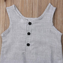 Load image into Gallery viewer, Newborn Baby Girl Boy Clothes Cotton Linen Sleeveless Button Bodysuit Outfits Set Jumpsuit Romper
