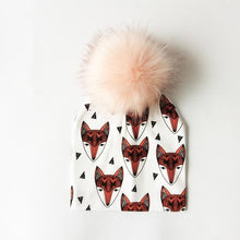 Load image into Gallery viewer, Luxury Modern Unique Toddler Boys and Girls Cartoon Printing Cotton Pompom Cap For Baby Beanie Hat With Pompon For Kids
